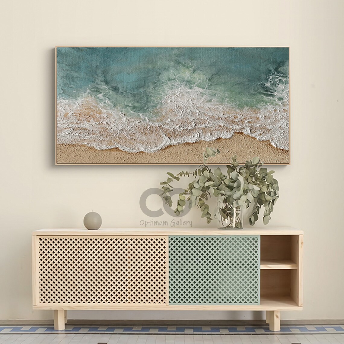 Abstract Coastal Ocean Art Print, Textured Green - Image 3