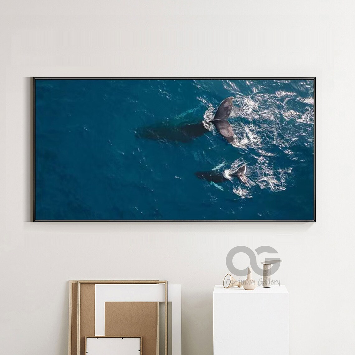 Whale Oil-Painting-Style Art Print, Abstract Ocean Wall - Image 2