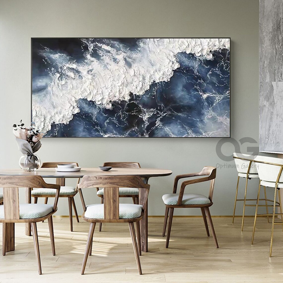 Abstract White Wave Ocean Landscape Art Print - Image 4