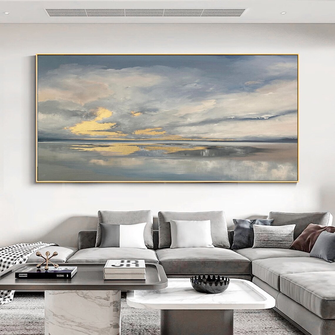 Large Coastal Wall Art Large Sunset Beach Painting Seascape Painting Sky And Sea Painting Beach Scene Art Ocean Painting Beach Sky Art Decor - Image 5