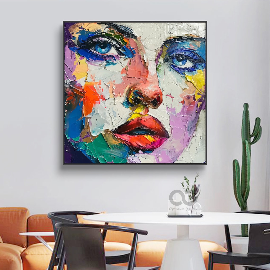 Contemporary Abstract Woman Face Portrait Art Print - Image 4