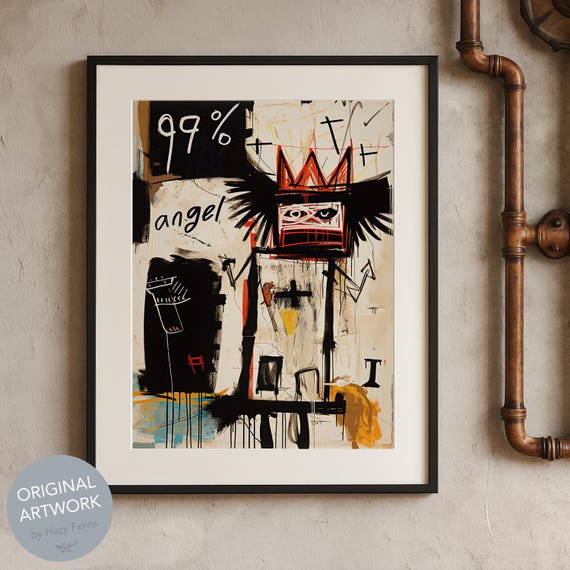 99 Percentage Of Angel Graffiti Art Print Abstract Urban Face