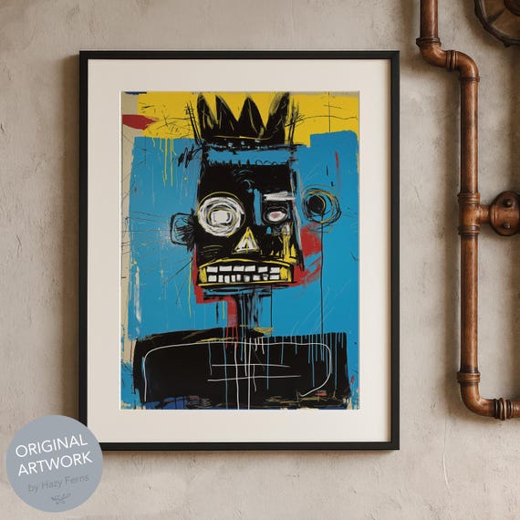 Graffiti Face Poster Neo Expressionist Urban Wall Art