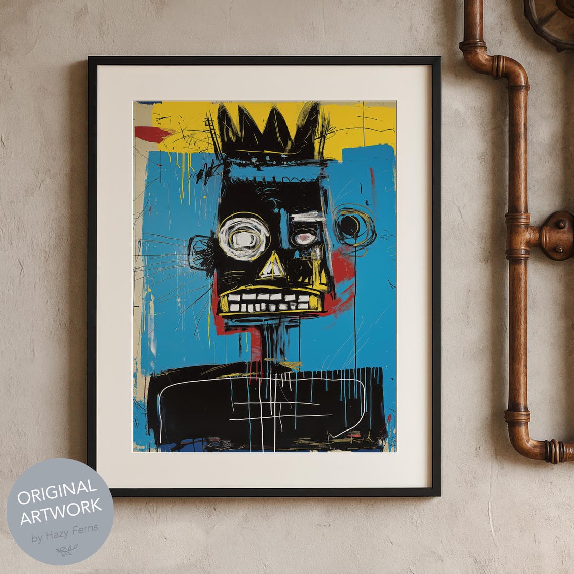 Graffiti Face Poster Neo Expressionist Urban Wall Art
