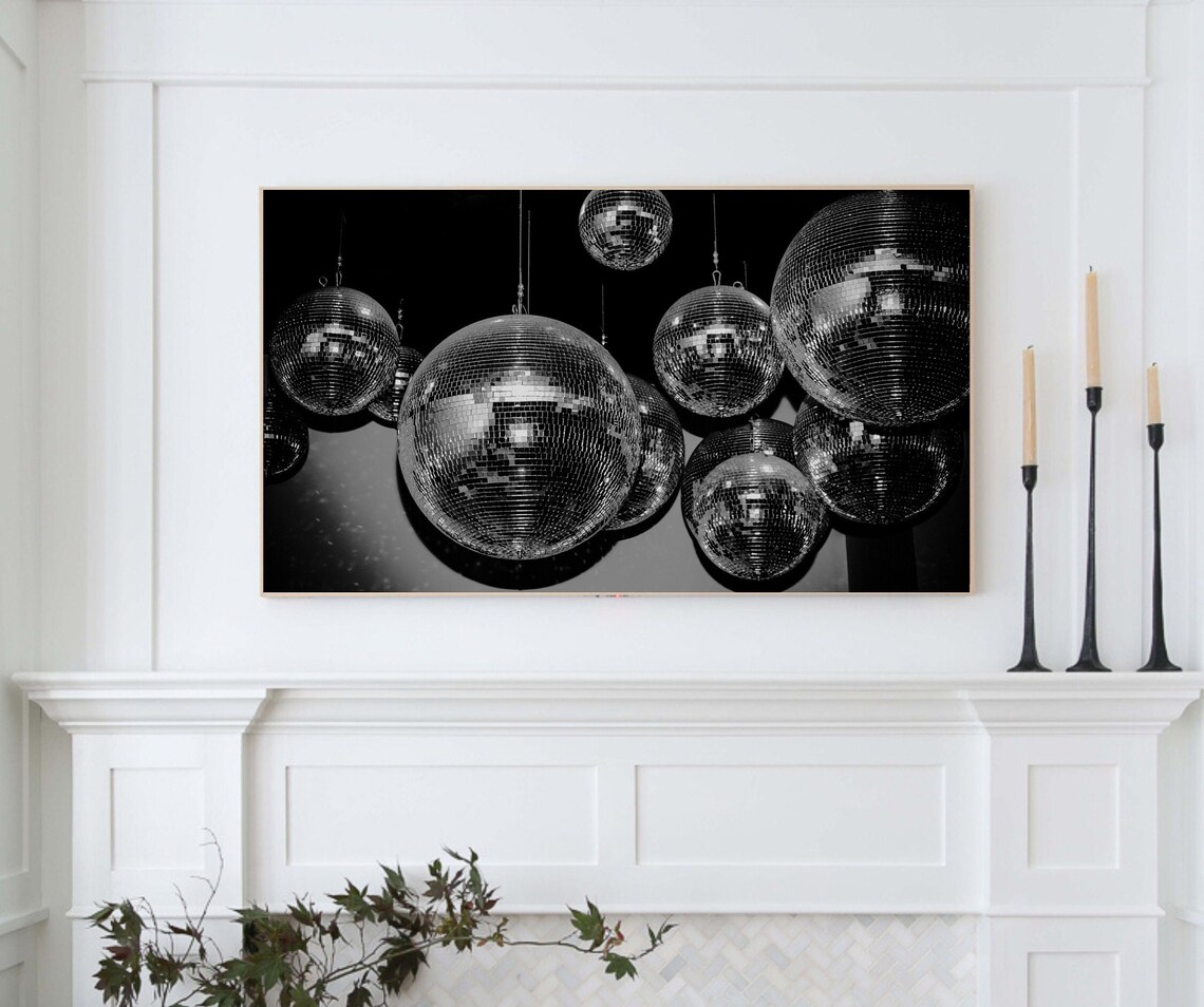 Disco Ball Silver Birthday or New Year Art Print - Image 3