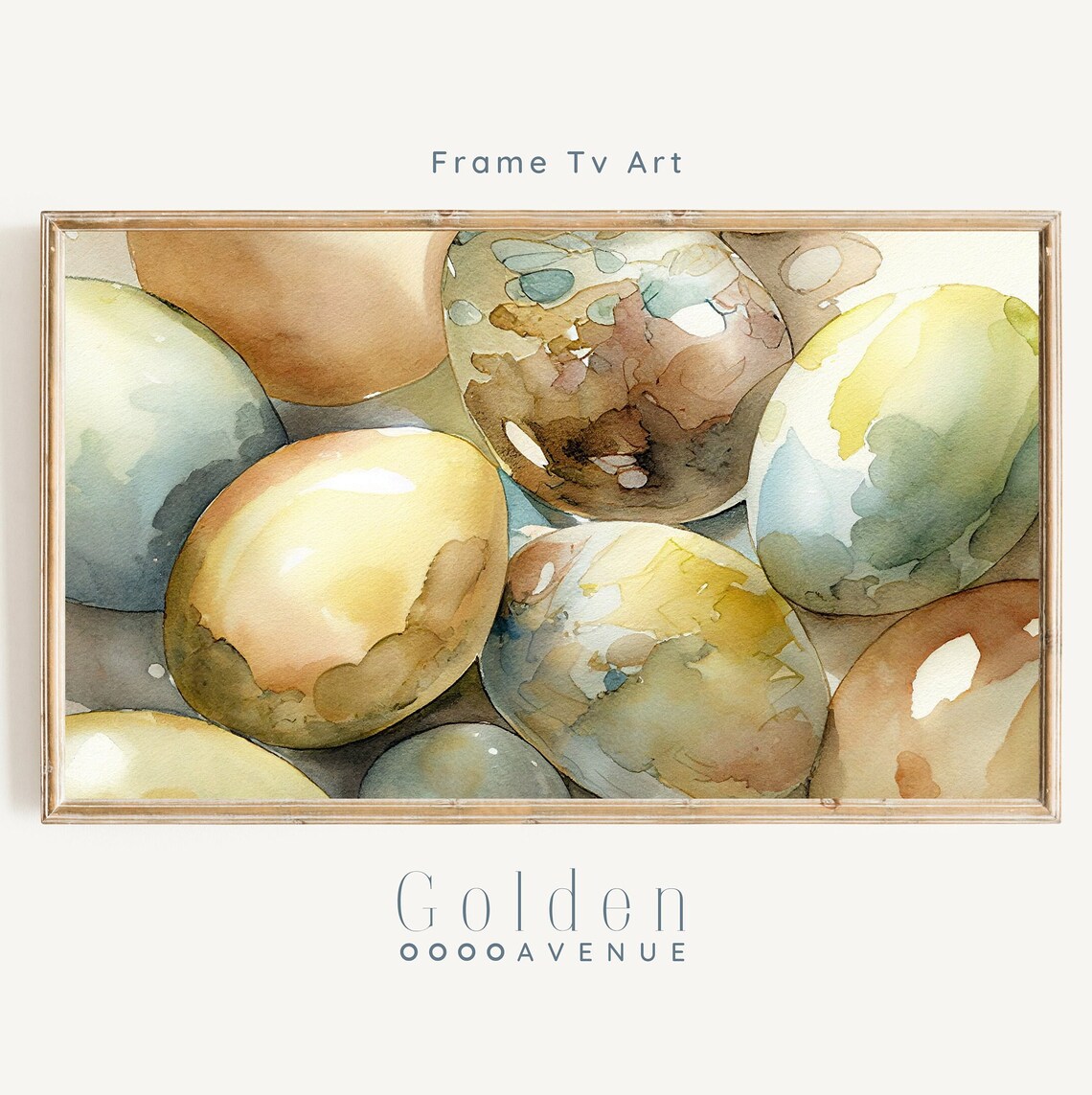 Easter Egg Abstract Watercolor Painting, Spring