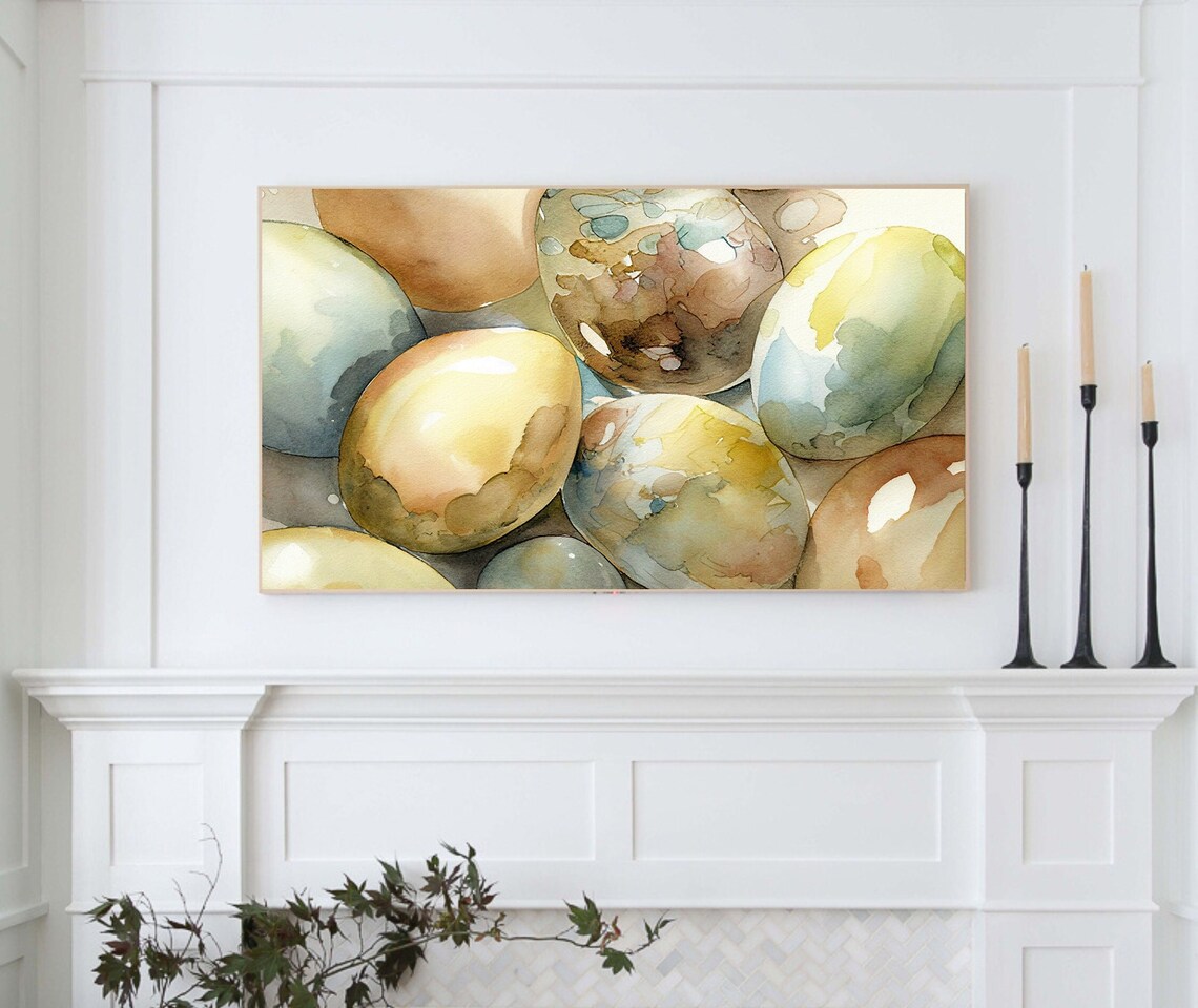 Easter Egg Abstract Watercolor Painting, Spring - Image 4