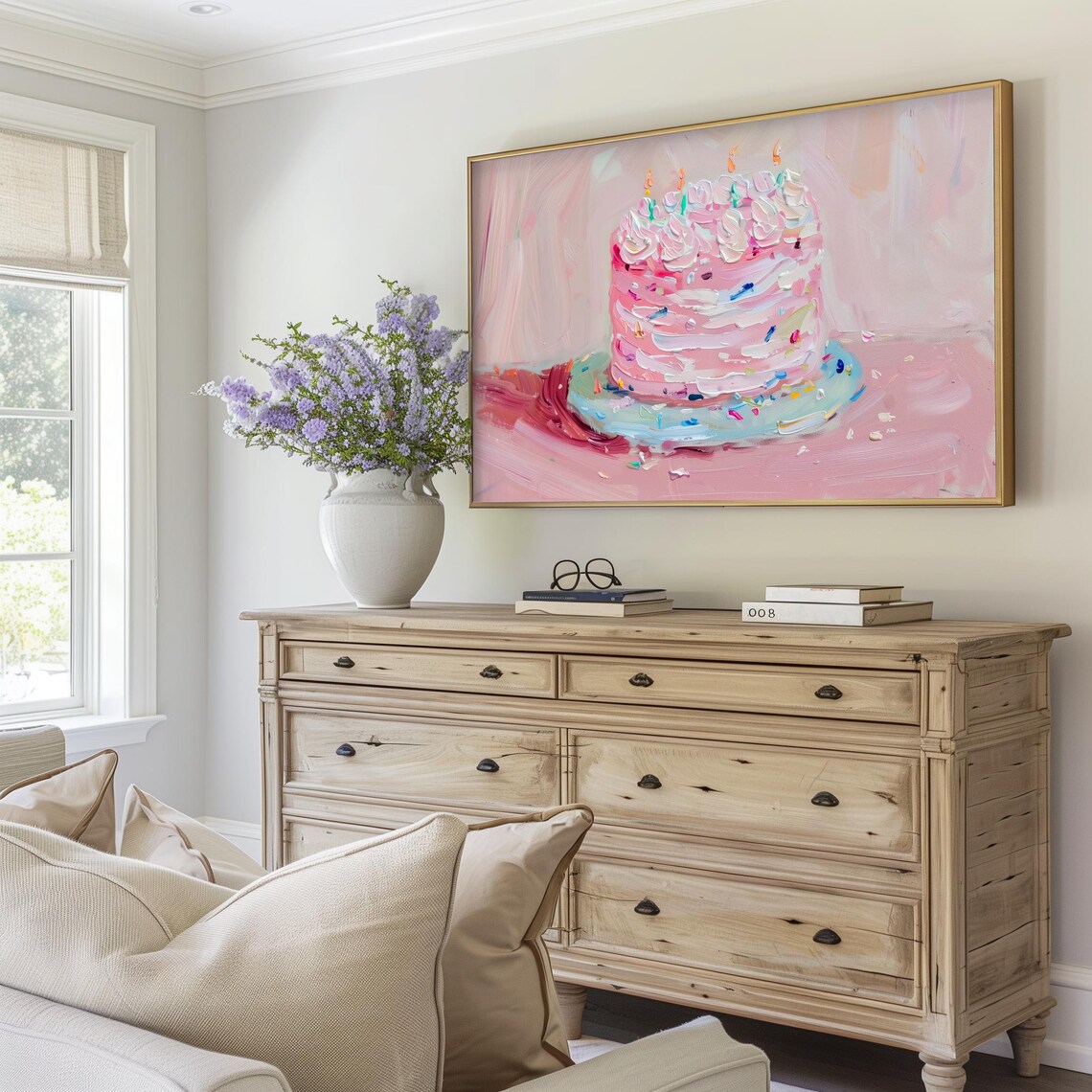 Birthday Cake Art Print, Colorful Birthday Wall Art - Image 4