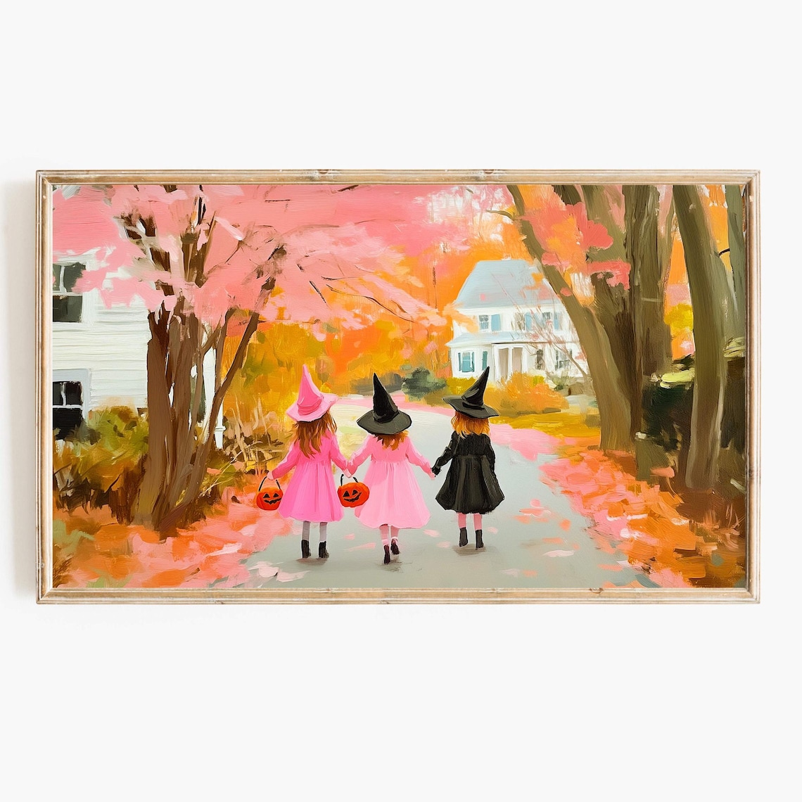 Cute Witch Halloween Art Print, Aesthetic Fall Decor