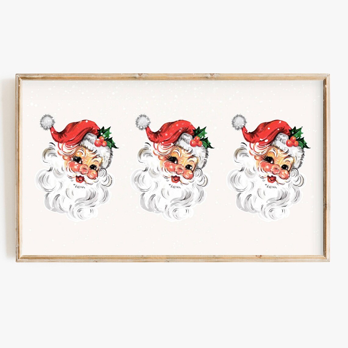 Vintage Santa Claus Christmas TV Art Print