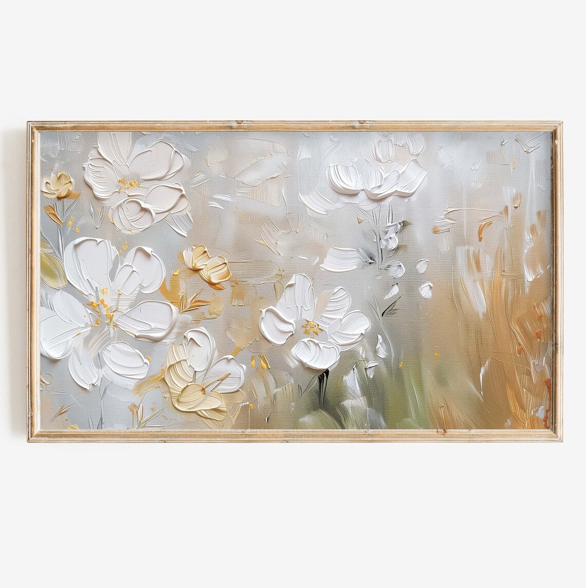 Abstract Flower Painting, Neutral Tones Art Print