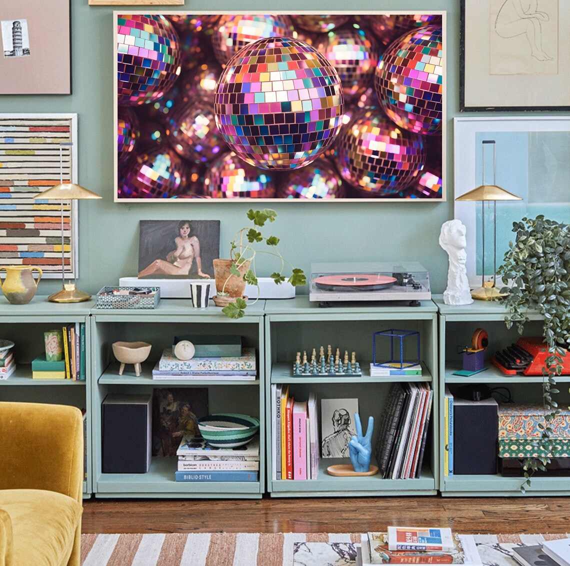 Disco Ball Colorful New Years Eve Art Print - Image 3