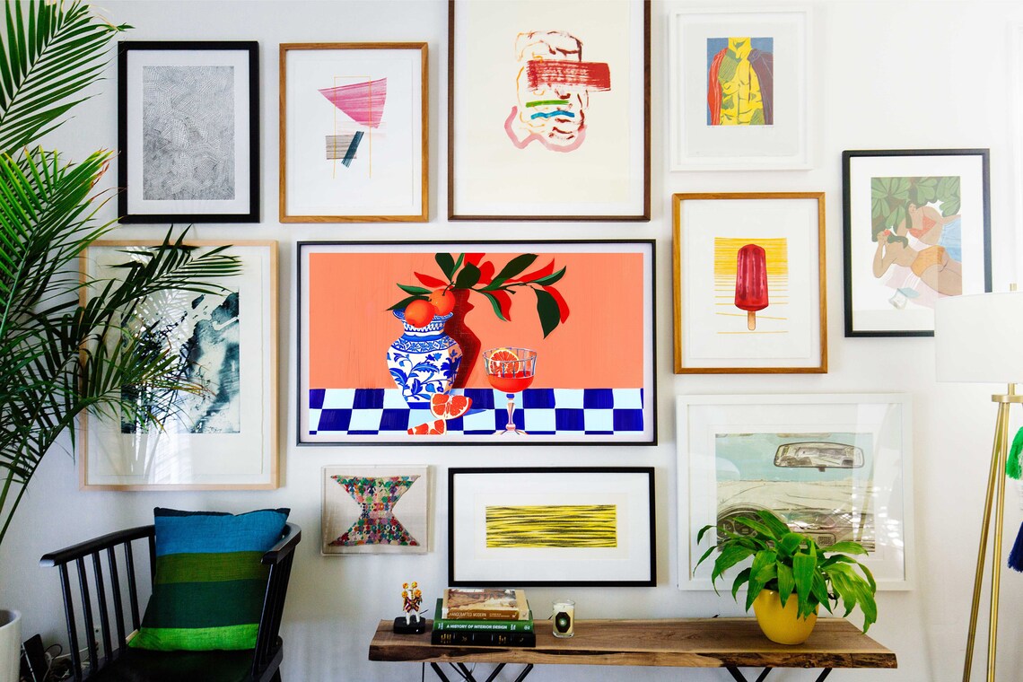 Citrus Still Life With Oranges Cocktail And Checkered Cloth Wall Art - Image 4