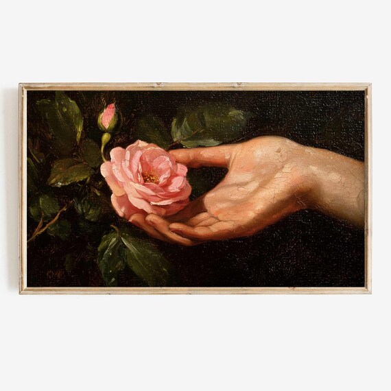 Spring Frame Tv Art Moody Dark Toned Floral Vintage Tv Screensaver Rococo Valentines Day Smart Tv