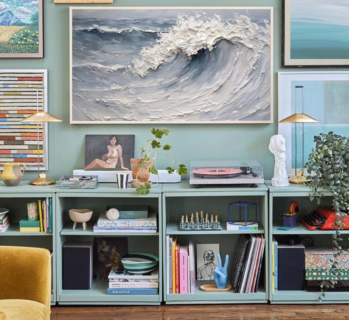 Ocean Waves Seascape Tv Coastal Art Poster - Image 3