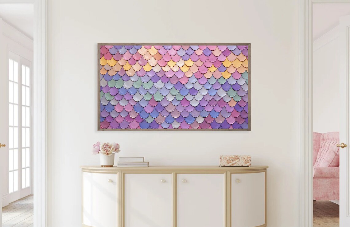 Maximalist Pastel Abstract Scales Art Print - Image 4