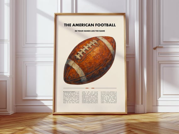 Football Poster Vintage Style Art Print Sports Wall Decor History Fan Gift Wallpaper