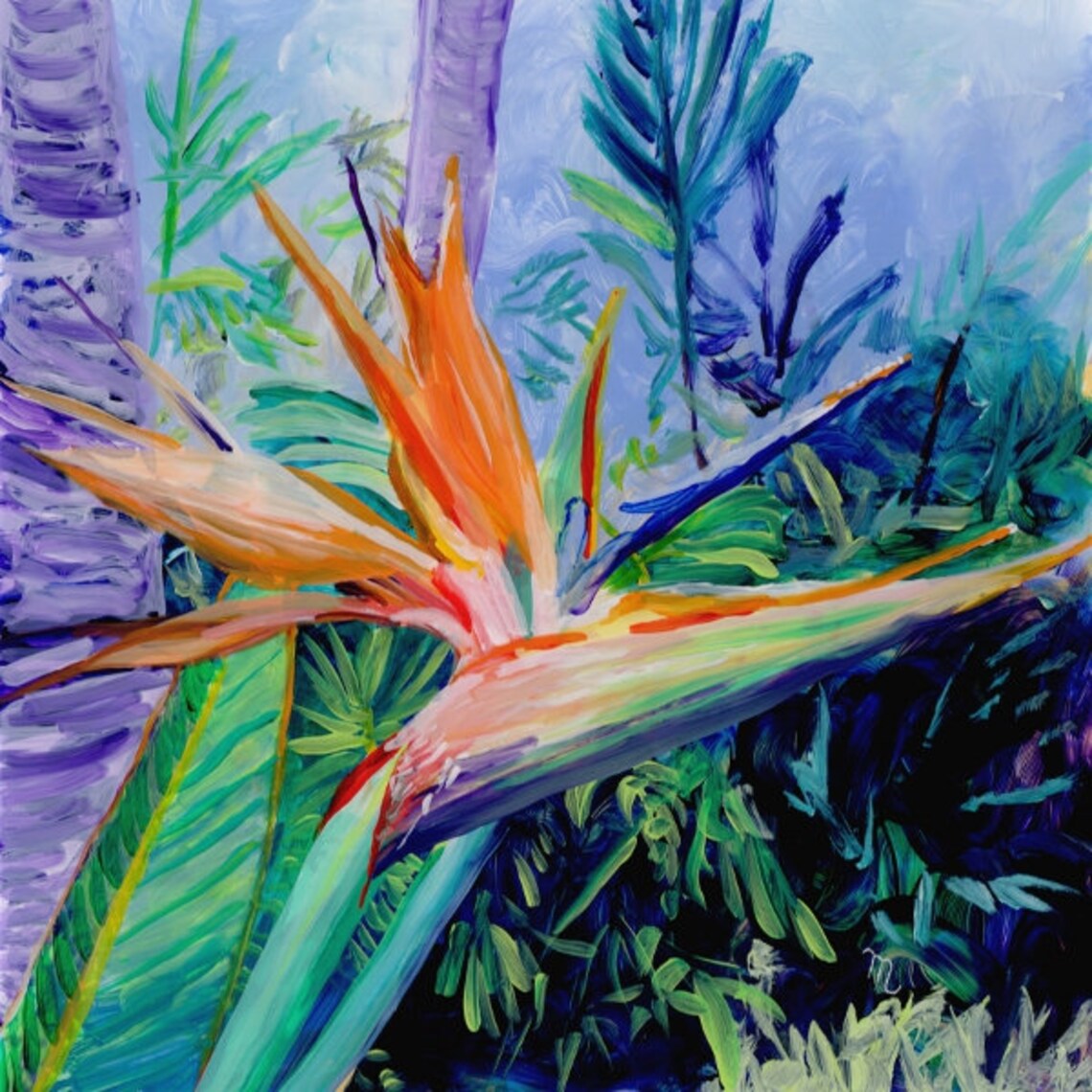 Bird of Paradise Art Print, Hawaiian Flower Poster