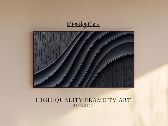 Abstract Modern Frame TV Art, Minimalist Neutral Decor