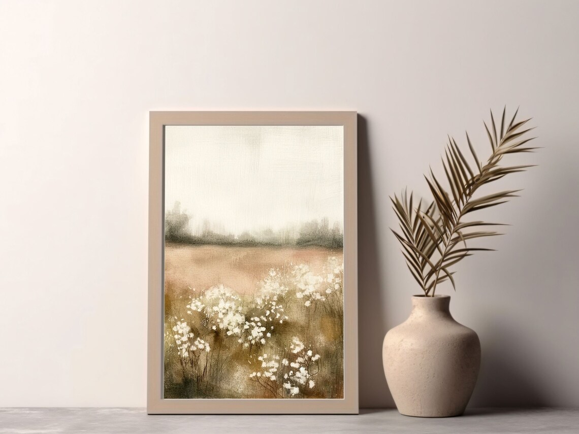Spring Landscape Watercolour Art Print, Vintage Cottagecore - Image 2