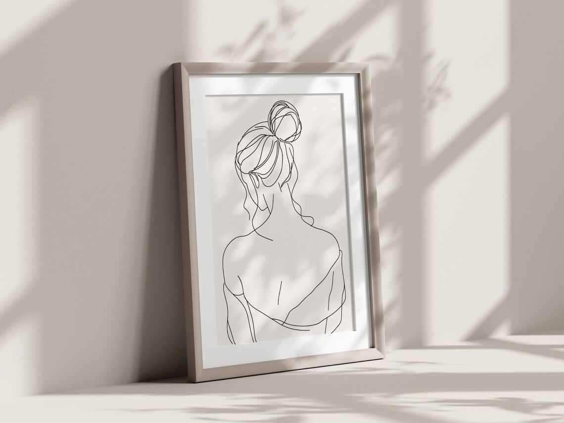 Woman Line Drawing Art Print, Minimalist Line Art - Image 3