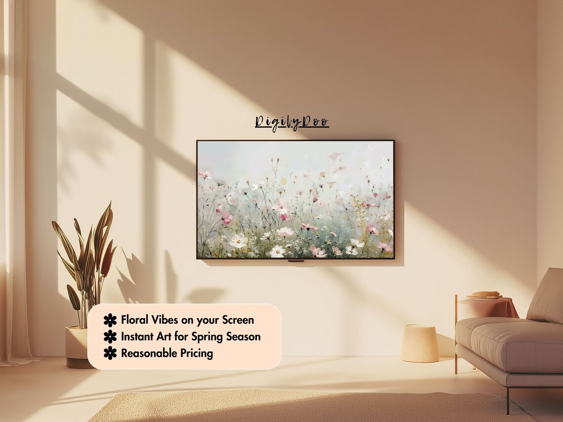 Field Of Wildflowers, Vintage Meadow Art Print - Image 3