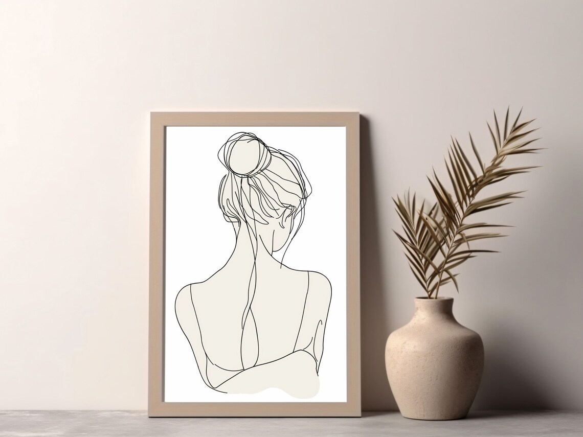 Woman Line Art Drawing Print, Minimalist Portrait - Image 2