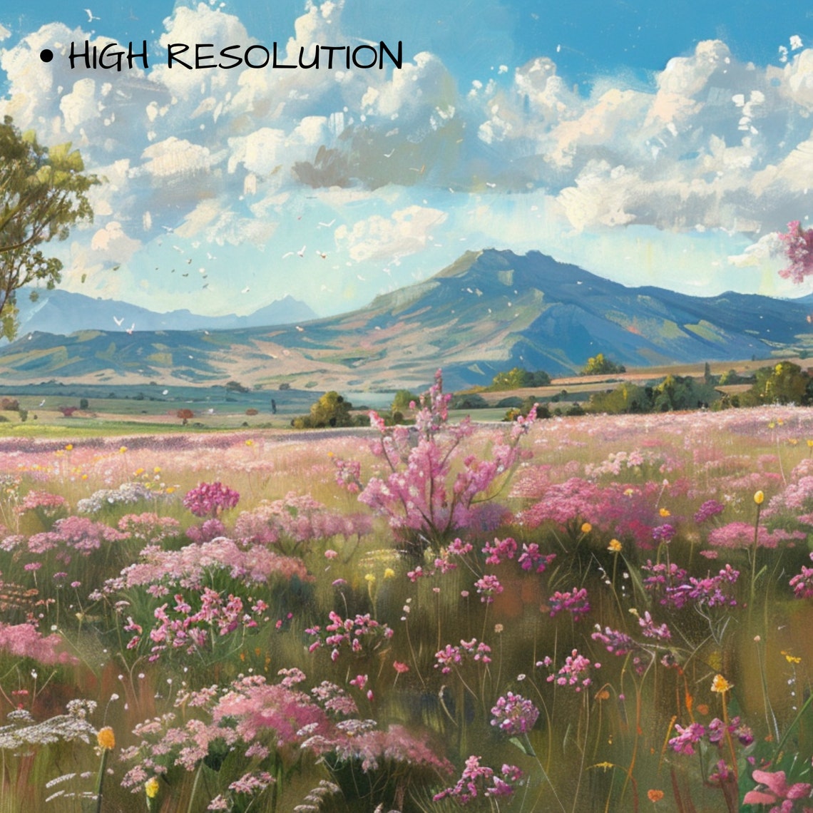 Frame Tv Art Pink Wildflowers Spring Field Of Flowers Tv Art Vintage Meadow Floral Tv Art Cottagecore Tv Art - Image 3