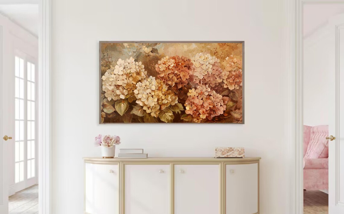 Fall Floral Painting, Hydrangea Autumnal Tones - Image 3