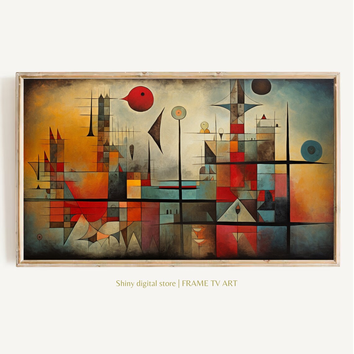 Geometric Art Deco City Abstract Mid Century Modern Wall Art
