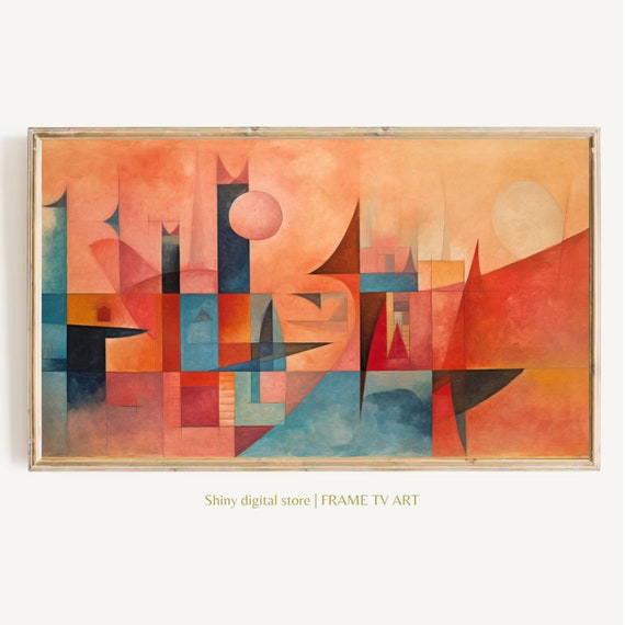 Geometric Abstract Frame Tv Art Art Deco Vintage Painting Instant Frame Tv Art Large Art Tv Wallpaper
