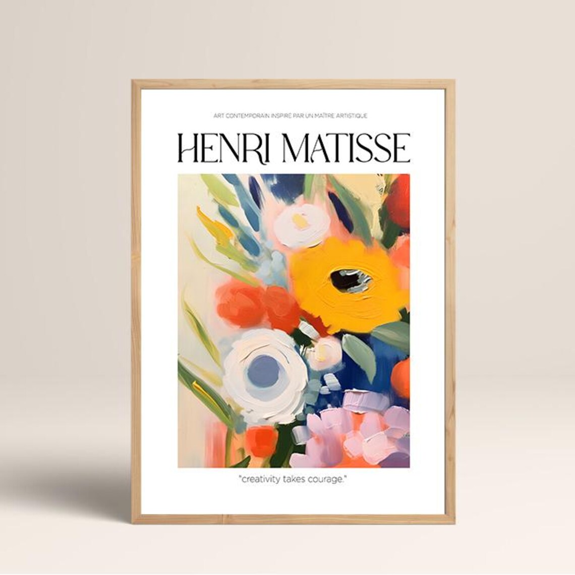 Henri Matisse Style Floral Bouquet Artist Quote Modern Art Print - Image 2
