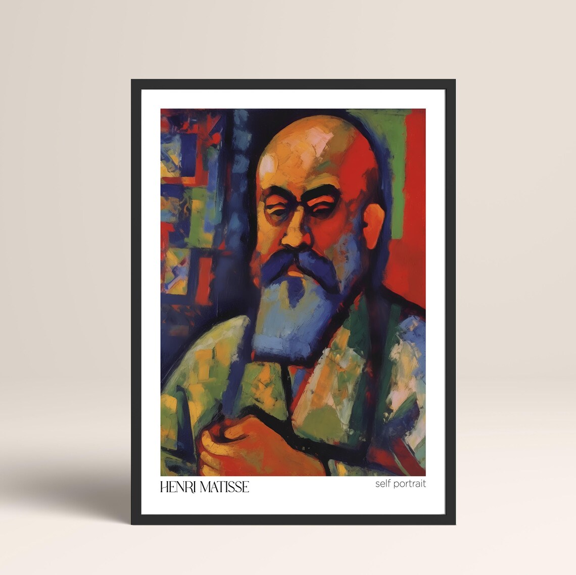 Henri Matisse Style Self Portrait Fauvist Bold Color Art Poster - Image 2