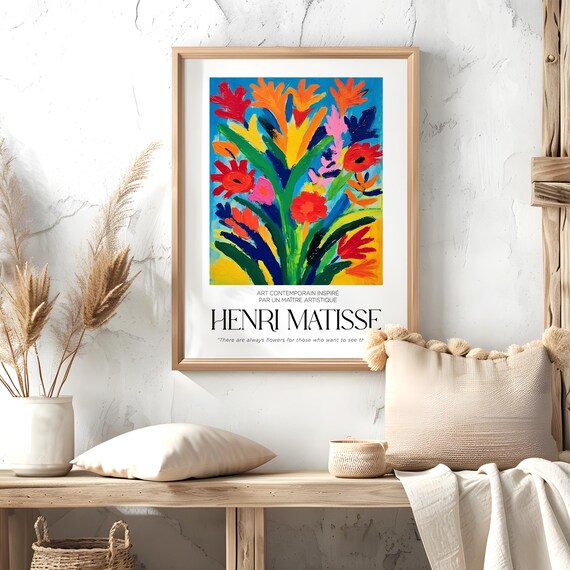 Henri Matisse Fauvist Flower Bouquet Gallery Exhibition Wall Poster