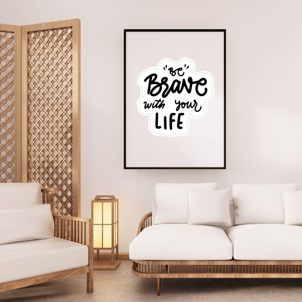 Be Brave With Your Life Hand Lettered Inspirational Quote Poster - Image 3
