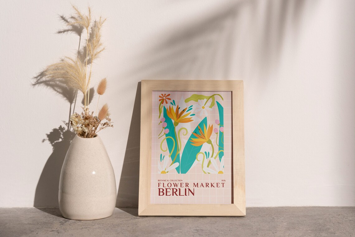 Flower Market Berlin 1976 Botanical Collection Retro Floral Poster - Image 2