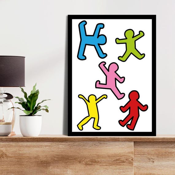 Keith Haring Print Poster Keith Haring Heart Exhibition Poster Dijital Keith Haring Posterkeith Haring Love Gallery Wall Home Decor