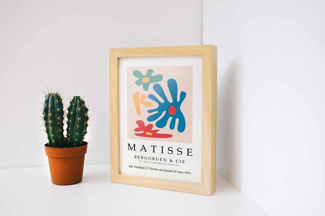 Matisse Berggruen 1953 Exhibition Colorful Cutout Art Poster - Image 2