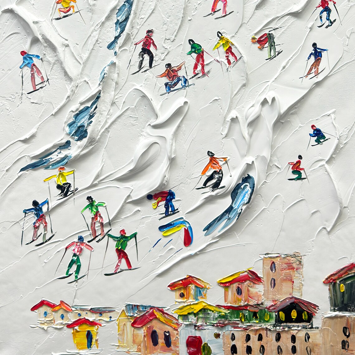 Ski Sport Painting, Snowy Mountain Art Print - Image 2