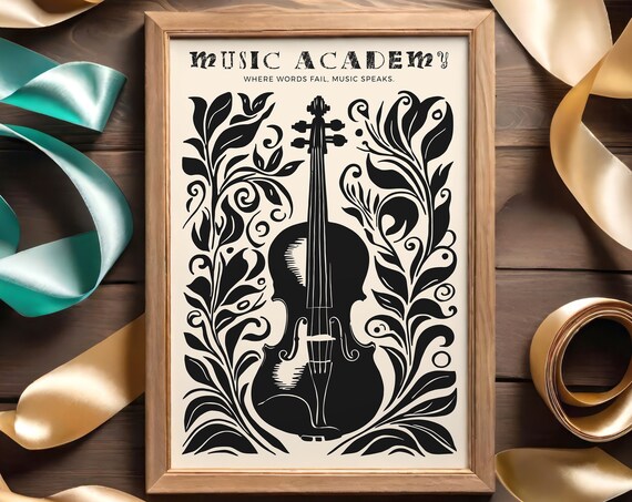 Music Academy Violin Classical Music Lovers Quote Decor Poster