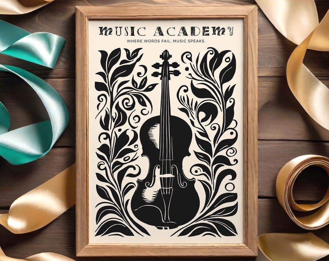 Music Academy Violin Classical Music Lovers Quote Decor Poster