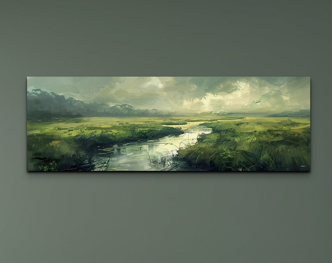 Panoramic River Landscape, Large Wall Art Print