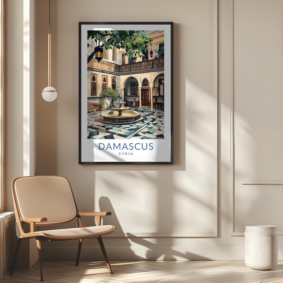 Damascus Courtyard Art Print, Traditional Syrian Architecture - Image 2