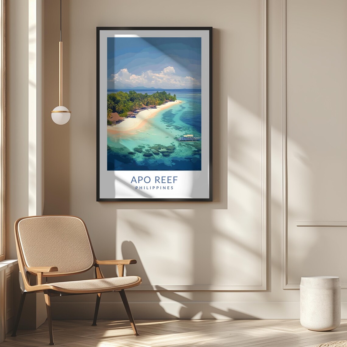 Apo Reef Philippines Tropical Island Coral Beach Coast Travel Poster - Image 2