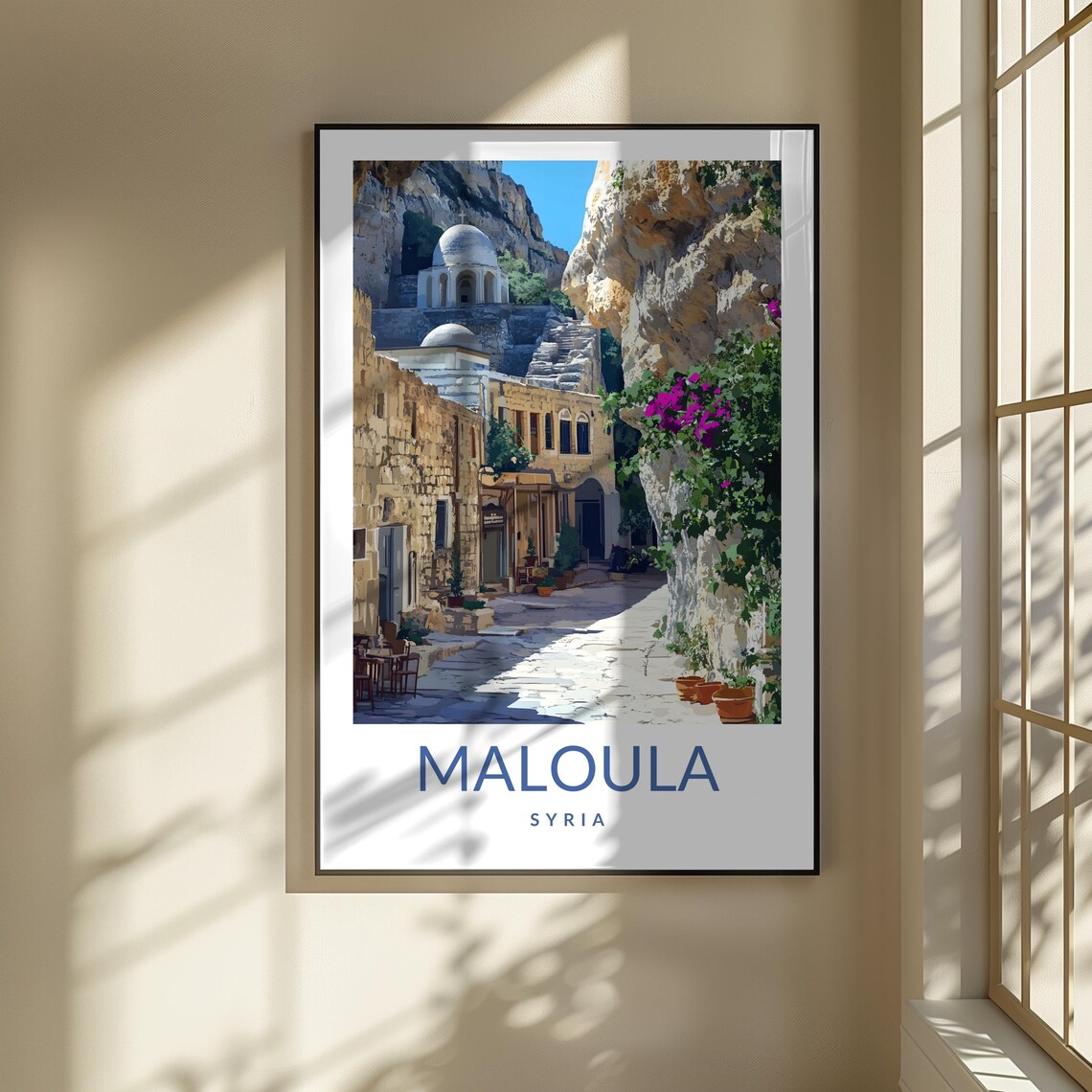 Maloula Syria Travel Poster, Mountain Village Monastery - Image 3