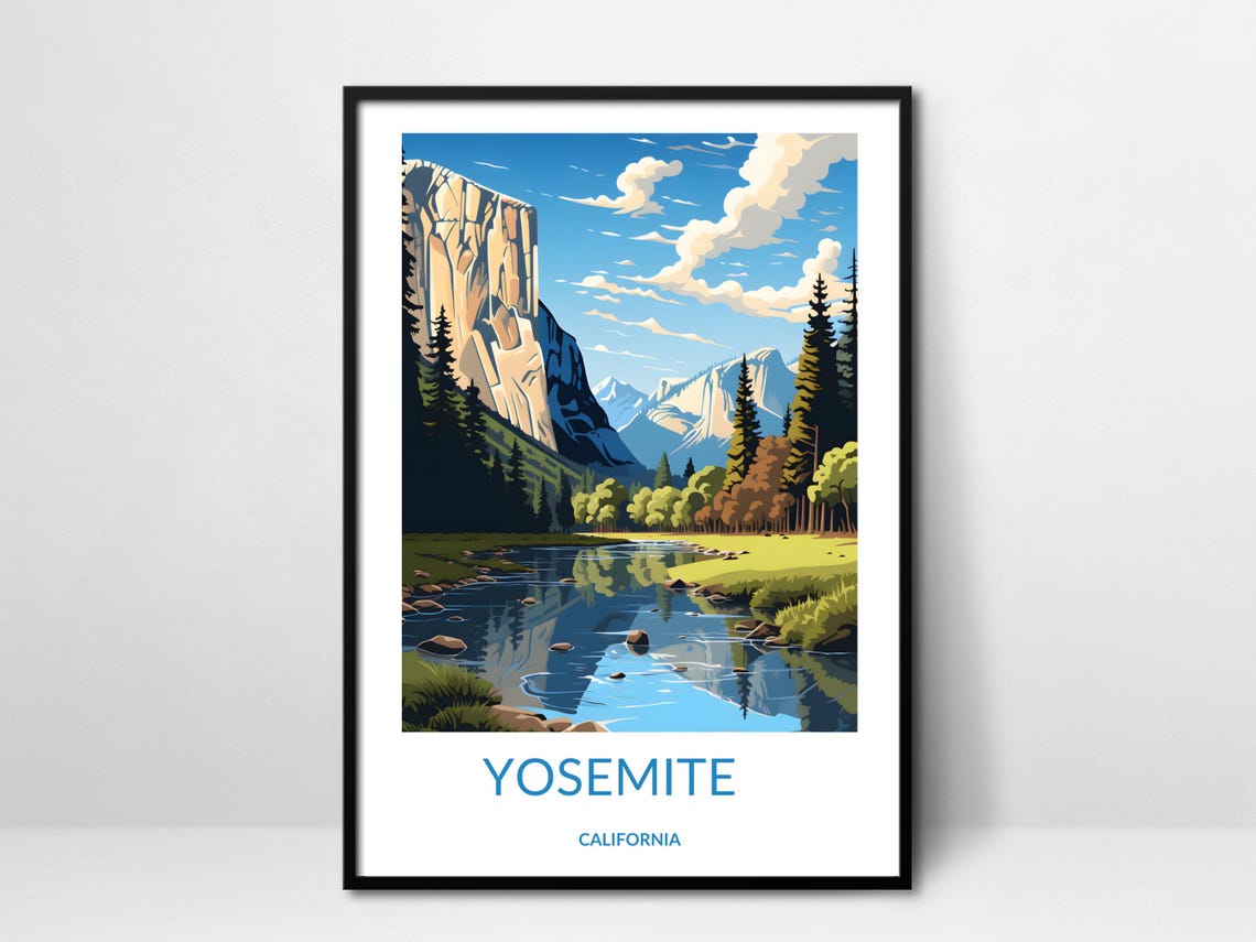 Yosemite Valley El Capitan Merced River Reflection California Poster