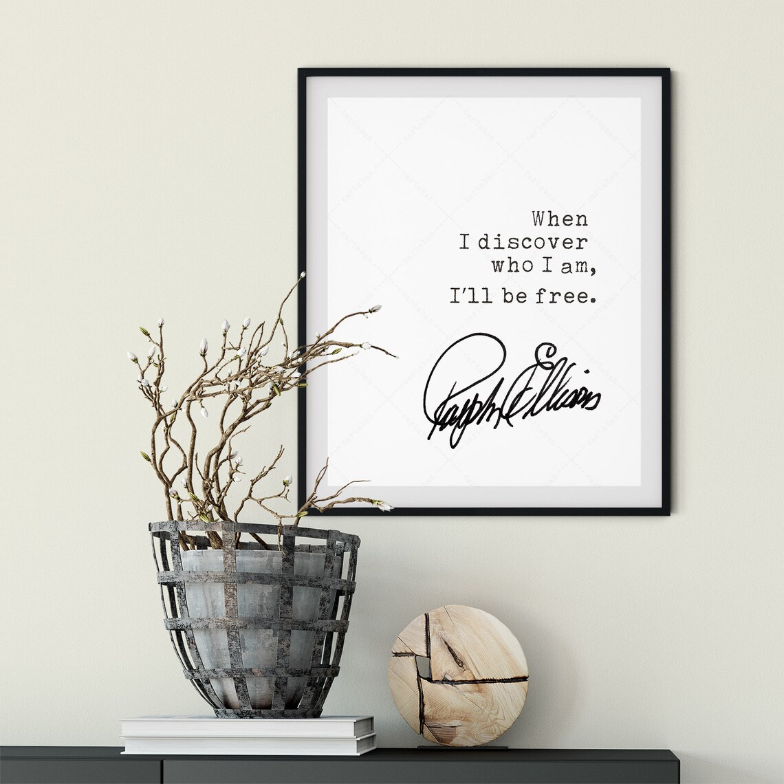 Ralph Ellison When I Discover Who I Am I'll Be Free Quote Print Poster - Image 3