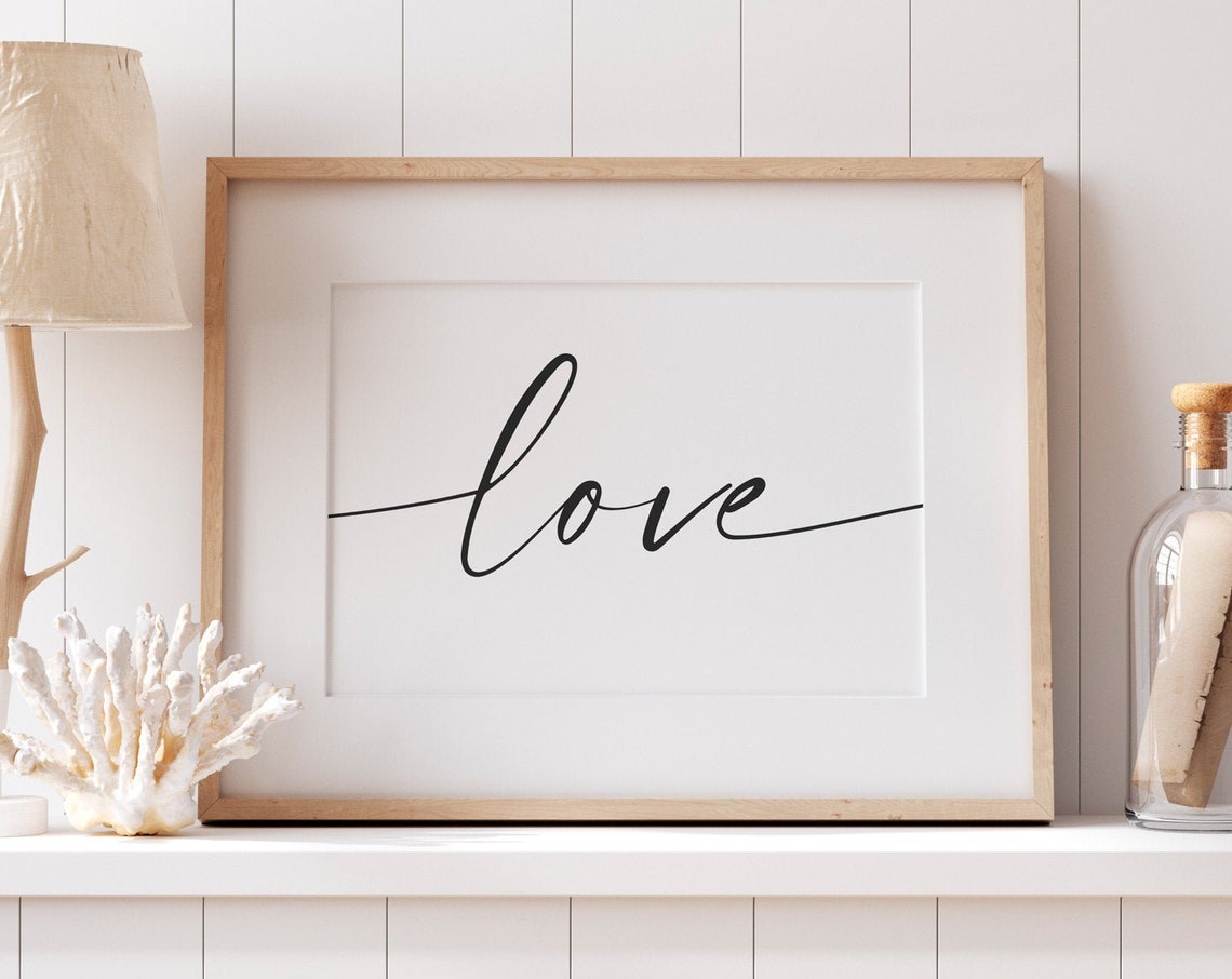 Love Oversized Script Calligraphy Romantic Minimalist Wall Poster - Image 4