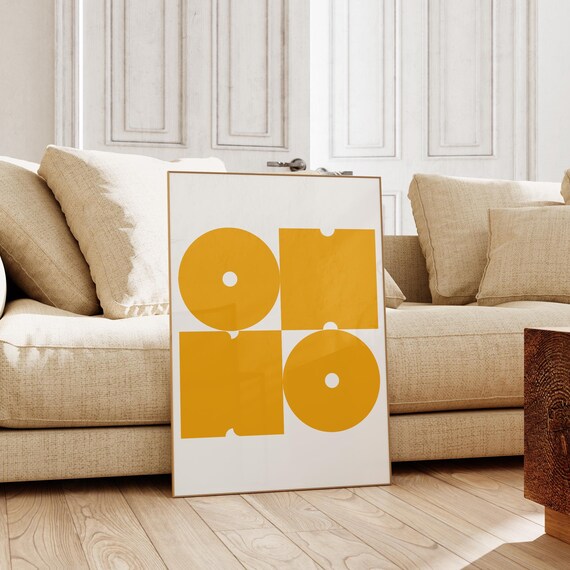 Oh No Wallart Orange White Quote Print Typography Poster Minimalist Print Trendy Aesthetic Room Decor Retro Style Wall Art