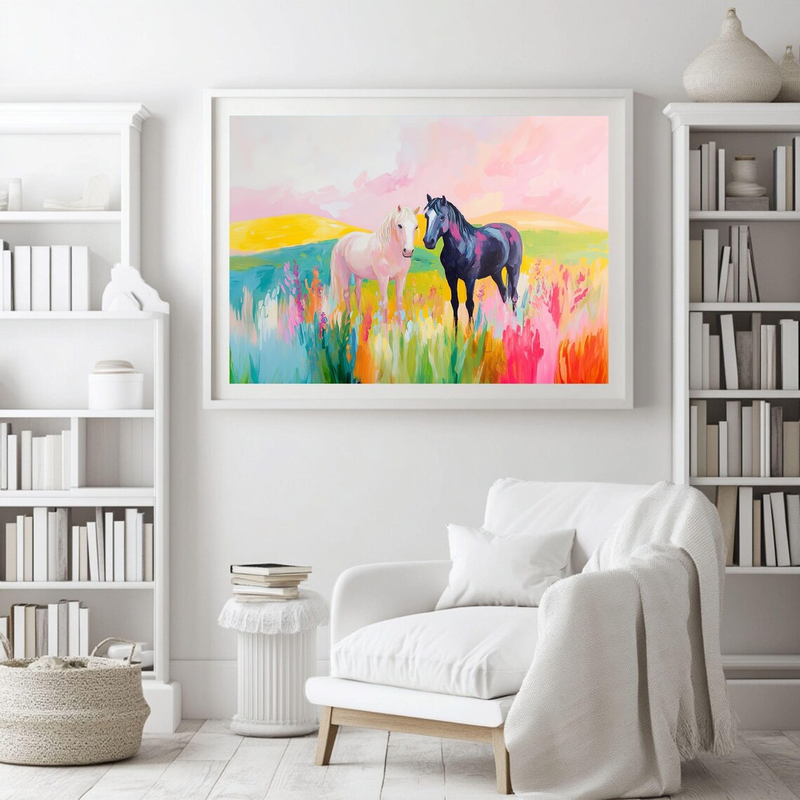 Colorful Horse Art Print, Modern Equestrian Decor - Image 2